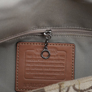 F13066 Beige Signature Turnlock 2-Way Shoulder Bag