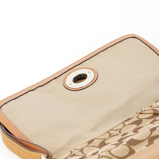 F13066 Beige Signature Turnlock 2-Way Shoulder Bag