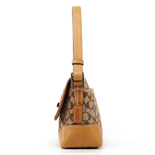 F13066 Beige Signature Turnlock 2-Way Shoulder Bag