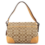 F13066 Beige Signature Turnlock 2-Way Shoulder Bag