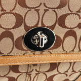 F13066 Beige Signature Turnlock 2-Way Shoulder Bag