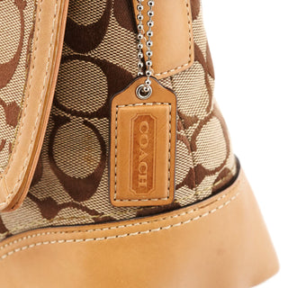F13066 Beige Signature Turnlock 2-Way Shoulder Bag