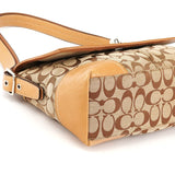 F13066 Beige Signature Turnlock 2-Way Shoulder Bag