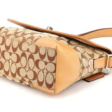 F13066 Beige Signature Turnlock 2-Way Shoulder Bag