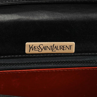 Vintage Black Leather Buckle Shoulder Bag