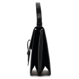 Sac porté épaule vintage à boucle en cuir noir