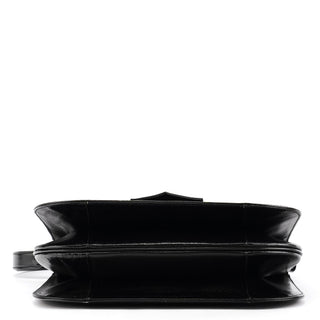 Vintage Black Leather Buckle Shoulder Bag