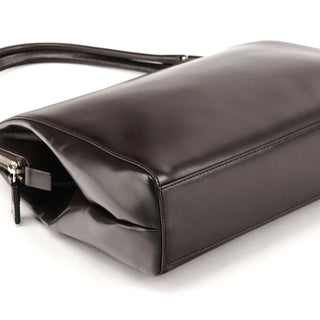 Dark Brown Vitello Chic Shoulder Bag