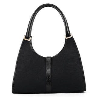 002 1067 Black Canvas Jackie Shoulder Bag