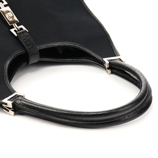 002 1067 Black Canvas Jackie Shoulder Bag