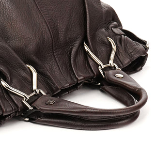 Dark Brown Leather Pillow 2-Way Bag