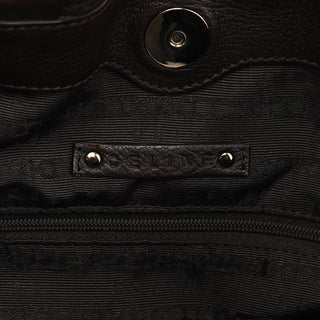 Dark Brown Leather Pillow 2-Way Bag