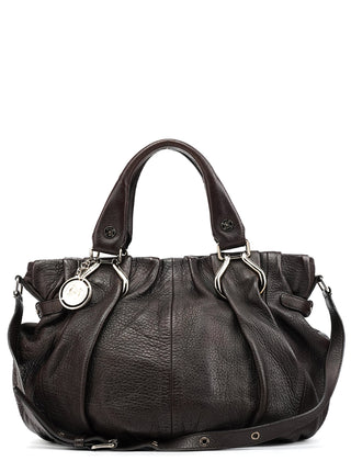 Dark Brown Leather Pillow 2-Way Bag