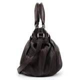 Dark Brown Leather Pillow 2-Way Bag