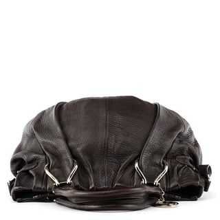 Dark Brown Leather Pillow 2-Way Bag