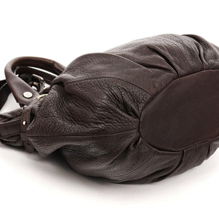 Dark Brown Leather Pillow 2-Way Bag