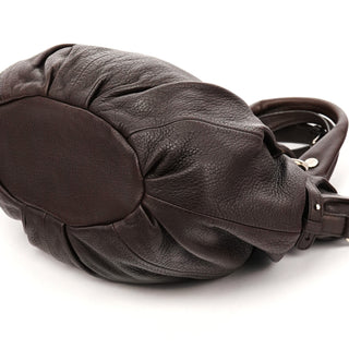 Dark Brown Leather Pillow 2-Way Bag