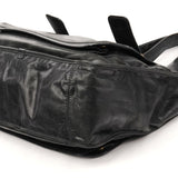Black Leather Bay Tote Bag