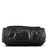 Black Leather Bay Tote Bag