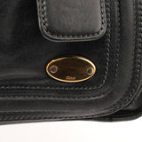 Black Leather Bay Tote Bag