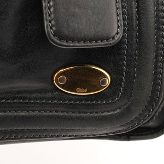 Black Leather Bay Tote Bag