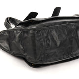Black Leather Bay Tote Bag