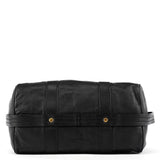 Black Leather Turnlock 2-Way Tote Bag