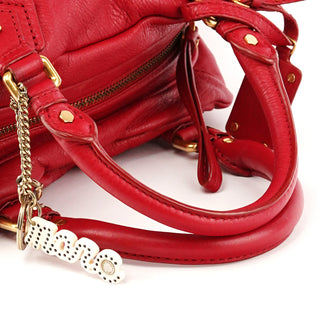 Red Leather Classic Q Baby Groovee 2-Way Bag