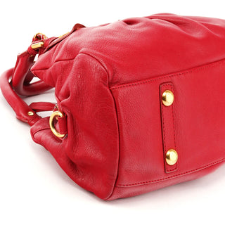 Red Leather Classic Q Baby Groovee 2-Way Bag