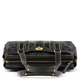 11626 Black Signature Canvas Turnlock Tote Bag