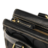 11626 Black Signature Canvas Turnlock Tote Bag