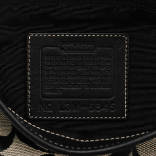 6845 Grey Black Signature Hobo Shoulder Bag