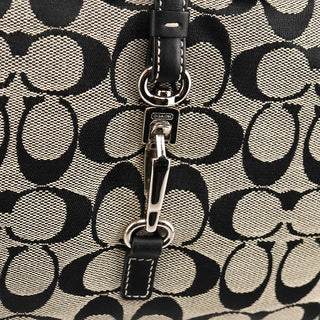 6845 Grey Black Signature Hobo Shoulder Bag