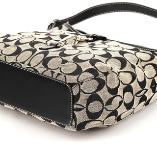6845 Grey Black Signature Hobo Shoulder Bag