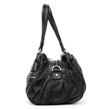 Multi-Pocket 2-Way Tasche aus schwarzem Leder