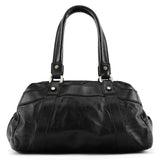Multi-Pocket 2-Way Tasche aus schwarzem Leder