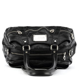Multi-Pocket 2-Way Tasche aus schwarzem Leder
