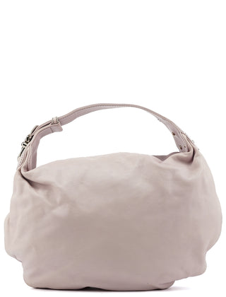 Light Pink Leather Buckle Hobo Bag