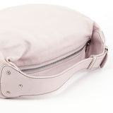 Light Pink Leather Buckle Hobo Bag