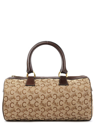 Beige Brown Macadam Canvas Mini Boston Bag
