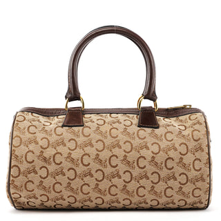 Beige Brown Macadam Canvas Mini Boston Bag