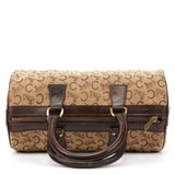 Beige Brown Macadam Canvas Mini Boston Bag