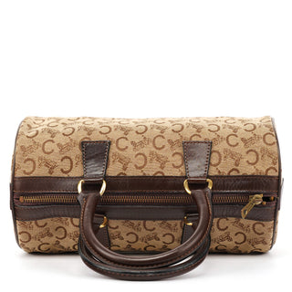 Beige Brown Macadam Canvas Mini Boston Bag