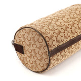 Beige Brown Macadam Canvas Mini Boston Bag