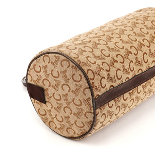 Beige Brown Macadam Canvas Mini Boston Bag