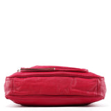 Pink Leather Multi-Pocket Tote Bag