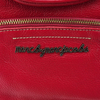 Pink Leather Multi-Pocket Tote Bag