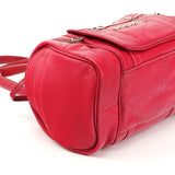 Pink Leather Multi-Pocket Camera Tote Bag