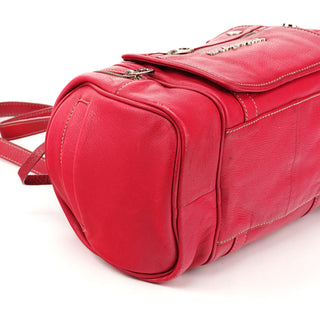 Pink Leather Multi-Pocket Camera Tote Bag