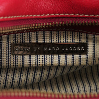 Pink Leather Multi-Pocket Camera Tote Bag